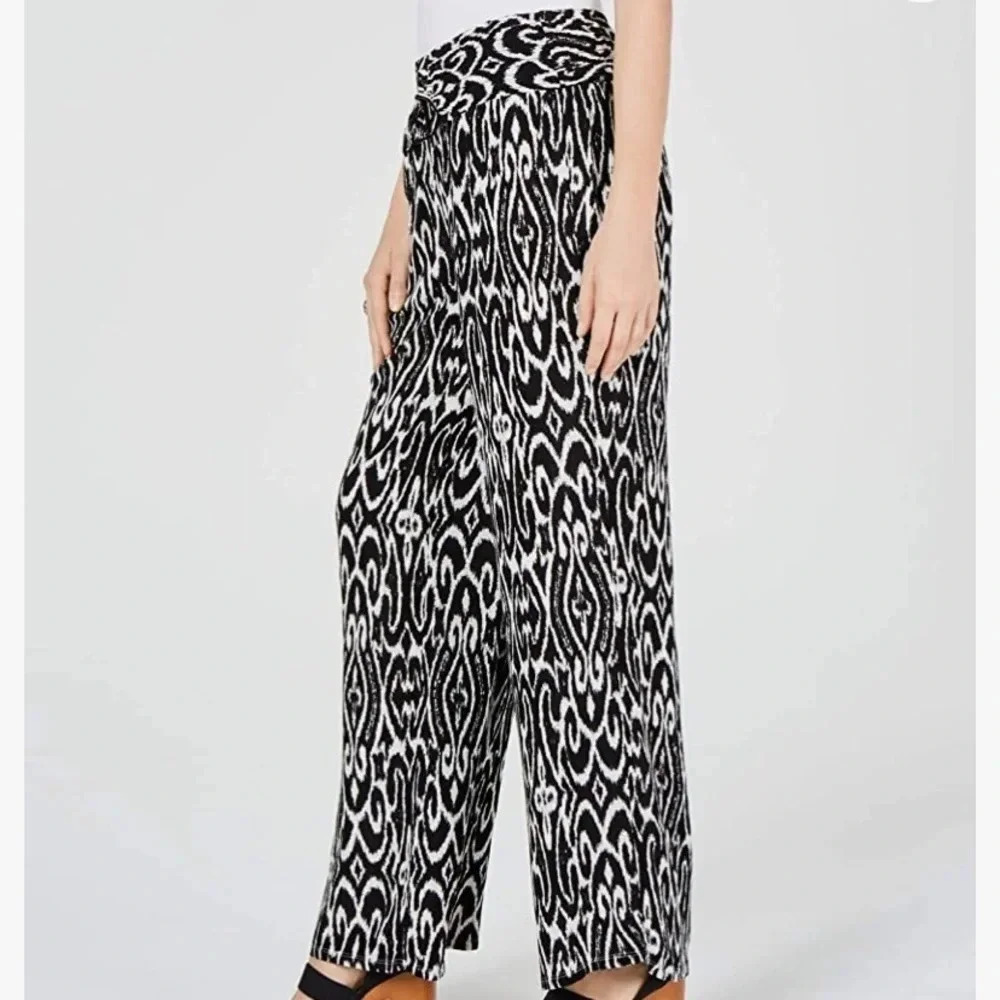 I.N.C New Women’s XXL Pull-On Mid-Rise Tribe Print Wide Leg‎ Pant